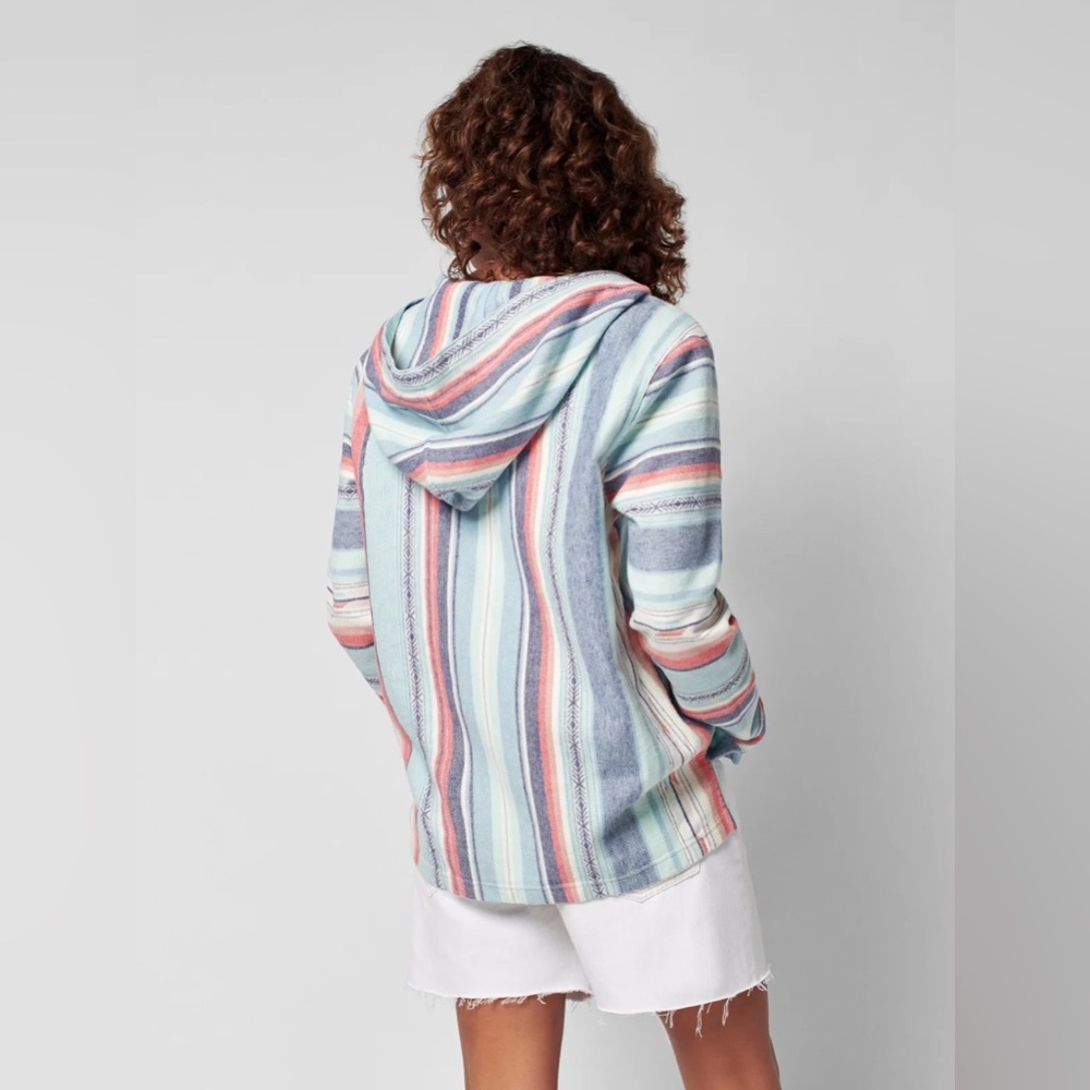 Faherty Organic Cotton Baja Hoodie Poncho Sierra Paradise Small - Picture 9 of 9